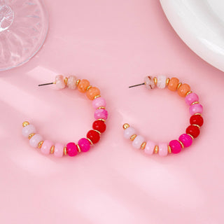 Rainbow Beaded Hoop Earrings | 80E62023-JOSSLYN by wall to wall-Summit Lane Boutique, Women's Apparel and Gifts located in Grand Rapids, MI
