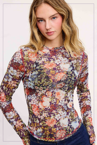 Marisol Mesh Top-Long Sleeves-La Miel-Summit Lane Boutique, Women's Apparel and Gifts located in Grand Rapids, MI