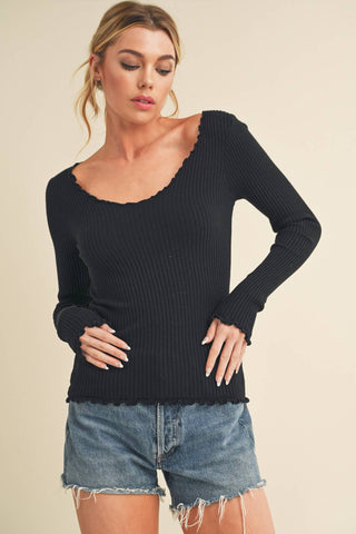Adalie Knit Top-Long Sleeves-AEMI + CO-Summit Lane Boutique, Women's Apparel and Gifts located in Grand Rapids, MI