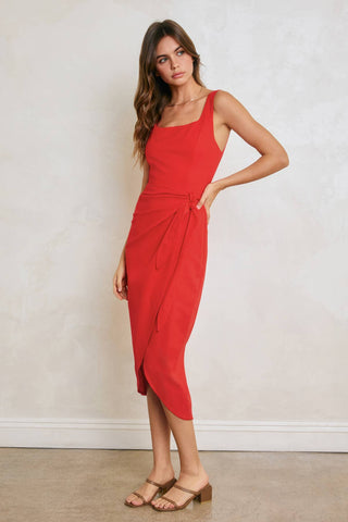 Heaven Sent Tulip Hem Midi Wrap Dress-Dresses-Dress Forum-Summit Lane Boutique, Women's Apparel and Gifts located in Grand Rapids, MI