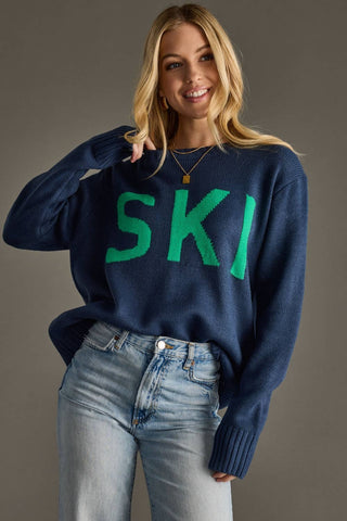 Navy Ski Sweater-Sweaters-Panache Apparel Co.-Summit Lane Boutique, Women's Apparel and Gifts located in Grand Rapids, MI