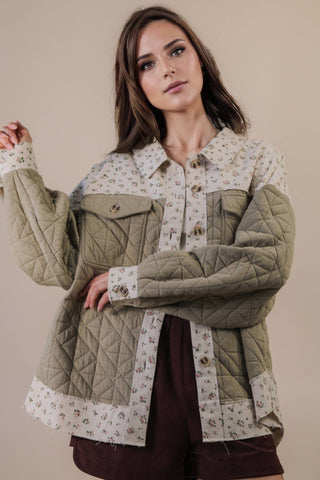 Tara Floral Shacket-Jackets-VERY J-Summit Lane Boutique, Women's Apparel and Gifts located in Grand Rapids, MI