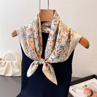 Floral Flower Silk Finish Bandana Scarf | 40SC729-JOSSLYN by wall to wall-Summit Lane Boutique, Women's Apparel and Gifts located in Grand Rapids, MI
