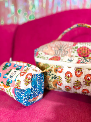 Wildflower Patch | Quilted Cosmetic Bags-set of 3-Cosmetic Bags-Heart of Grace-Summit Lane Boutique, Women's Apparel and Gifts located in Grand Rapids, MI