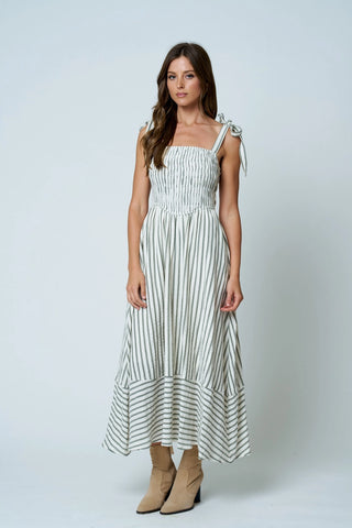 The Brittany Stripe Midi Dress-Dresses-Blu Pepper-Summit Lane Boutique, Women's Apparel and Gifts located in Grand Rapids, MI