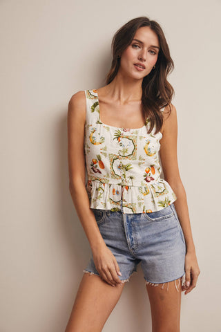 Riviera Market Peplum Top-Sleeveless-Forte-Summit Lane Boutique, Women's Apparel and Gifts located in Grand Rapids, MI