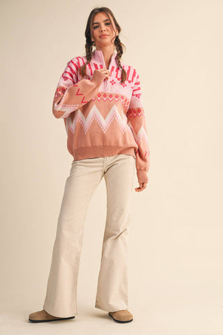 Aspen Half Zip Sweater-Sweaters-&MERCI-Summit Lane Boutique, Women's Apparel and Gifts located in Grand Rapids, MI