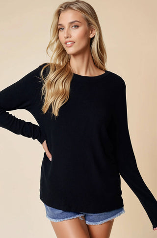 Cleo Soft Knit Long Sleeve-Long Sleeves-Doe and Rae-Summit Lane Boutique, Women's Apparel and Gifts located in Grand Rapids, MI