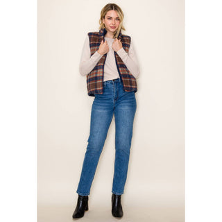 Reversible Plaid/Corduroy vest-Vest-STACCATO-Summit Lane Boutique, Women's Apparel and Gifts located in Grand Rapids, MI