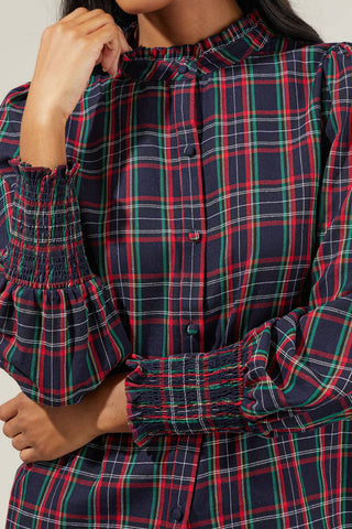 Chapman Plaid Button Down Top-Long Sleeves-Sugarlips-Summit Lane Boutique, Women's Apparel and Gifts located in Grand Rapids, MI