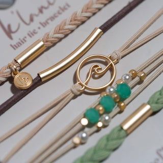 "Reflect" Gold Wave with Beachy Neutrals Hair Tie Bracelets-Bracelets-K'lani hair tie bracelets-Summit Lane Boutique, Women's Apparel and Gifts located in Grand Rapids, MI