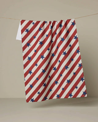 Patriotic Stripe Tea Towel-Kitchen Towel-Geometry-Summit Lane Boutique, Women's Apparel and Gifts located in Grand Rapids, MI