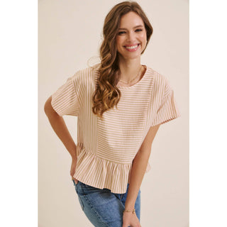 The Briar Stripe Top-Short Sleeves-in february-Summit Lane Boutique, Women's Apparel and Gifts located in Grand Rapids, MI