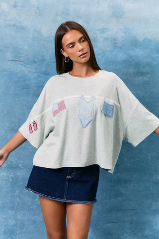 USA Summer Short Sleeve-Short Sleeves-LE LIS-Summit Lane Boutique, Women's Apparel and Gifts located in Grand Rapids, MI