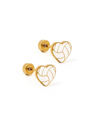 Screwback Stud Earrings - Volleyball-Earrings-LINNY CO-Summit Lane Boutique, Women's Apparel and Gifts located in Grand Rapids, MI