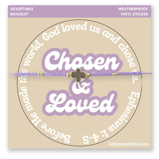 Chosen & Loved Cross Bracelet + Sticker | Ephesians 1:4–5
