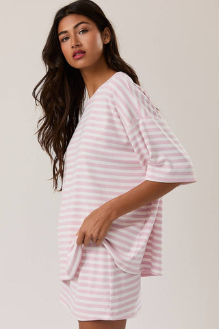 Stevie Striped Top-Short Sleeves-LE LIS-Summit Lane Boutique, Women's Apparel and Gifts located in Grand Rapids, MI