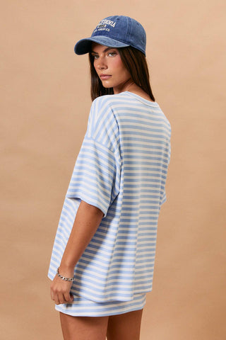 Stevie Striped Top-Short Sleeves-LE LIS-Summit Lane Boutique, Women's Apparel and Gifts located in Grand Rapids, MI
