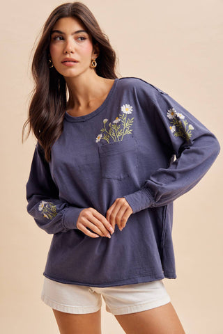 Kendall Embroidered Long Sleeve-pullover-In Loom-Summit Lane Boutique, Women's Apparel and Gifts located in Grand Rapids, MI