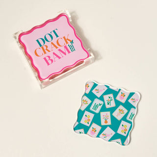Table Talk Acrylic Coaster Set–It's Mahj Time-Gift Sets-The Darling Effect-Summit Lane Boutique, Women's Apparel and Gifts located in Grand Rapids, MI
