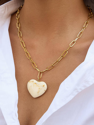 Rouelle 18K Gold Non-Tarnish Heart Chain Necklace-Necklaces-Flânerie by MAIQ-Summit Lane Boutique, Women's Apparel and Gifts located in Grand Rapids, MI