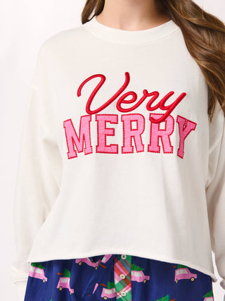 "VERY MERRY" SWEATSHIRT-Sweatshirt-Shiraleah-Summit Lane Boutique, Women's Apparel and Gifts located in Grand Rapids, MI