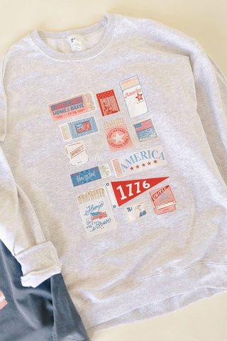 4th of July Match Box Graphic Sweatshirt