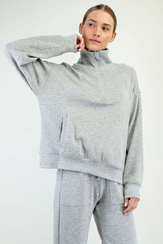 Scuba Funnel Neck-Sweatshirt-Rae Mode-Summit Lane Boutique, Women's Apparel and Gifts located in Grand Rapids, MI