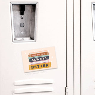 The Book Is Always Better Rectangle Magnet-Magnets-Onderkast Studio-Summit Lane Boutique, Women's Apparel and Gifts located in Grand Rapids, MI