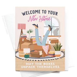 Welcome to Your New Home Boxes Greeting Card-Greeting Cards-Onderkast Studio-Summit Lane Boutique, Women's Apparel and Gifts located in Grand Rapids, MI