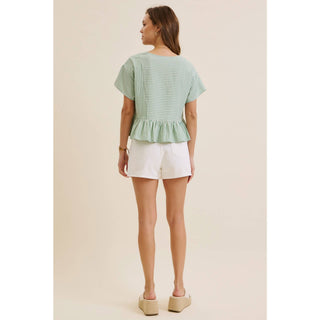 The Briar Stripe Top-Short Sleeves-in february-Summit Lane Boutique, Women's Apparel and Gifts located in Grand Rapids, MI