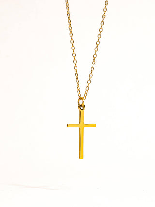 Tirza 18K Gold Non-Tarnish Small Cross Necklace-Necklaces-Flânerie by MAIQ-Summit Lane Boutique, Women's Apparel and Gifts located in Grand Rapids, MI