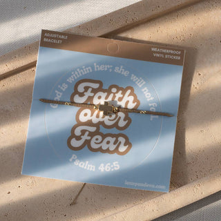 Faith Over Fear Cross Bracelet + Sticker | Psalm 46:5