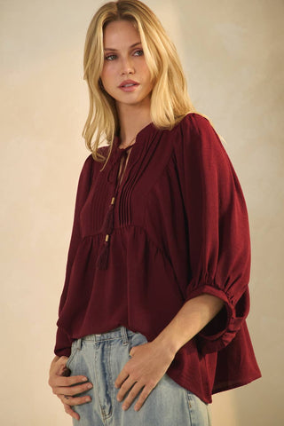 Elena Flowy Blouse-Blouse-Oddi-Summit Lane Boutique, Women's Apparel and Gifts located in Grand Rapids, MI