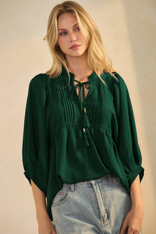 Elena Flowy Blouse-Blouse-Oddi-Summit Lane Boutique, Women's Apparel and Gifts located in Grand Rapids, MI