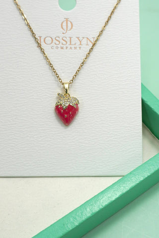 18K STAINLESS STEEL TARNISH FREE FRUIT NECKLACE-Necklaces-JOSSLYN by wall to wall-Summit Lane Boutique, Women's Apparel and Gifts located in Grand Rapids, MI