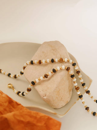 Arrow 18K Gold Non-Tarnish Boho Beaded Necklace-Necklaces-Flânerie by MAIQ-Summit Lane Boutique, Women's Apparel and Gifts located in Grand Rapids, MI