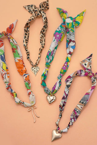 HANDMADE SCARF CHARM NECKLACE-Necklaces-JOSSLYN by wall to wall-Summit Lane Boutique, Women's Apparel and Gifts located in Grand Rapids, MI