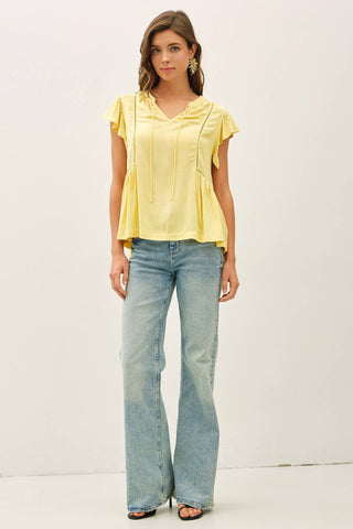 Aria Ruffle Sleeve top-Blouse-Be Cool-Summit Lane Boutique, Women's Apparel and Gifts located in Grand Rapids, MI
