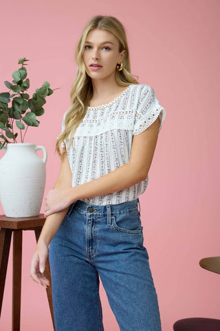 When We Were Young Top-Short Sleeves-Blu Pepper-Summit Lane Boutique, Women's Apparel and Gifts located in Grand Rapids, MI