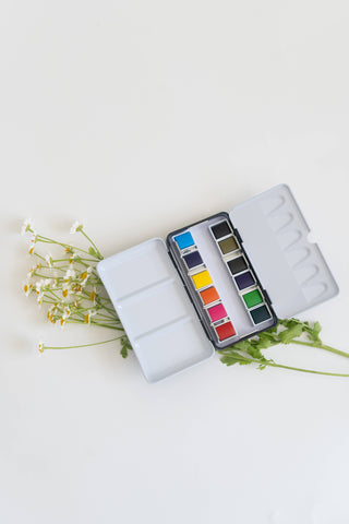 12 Color Mini-Travel Watercolor Paint Palette-Stationary Supplies-Bailey Rae Studio-Summit Lane Boutique, Women's Apparel and Gifts located in Grand Rapids, MI