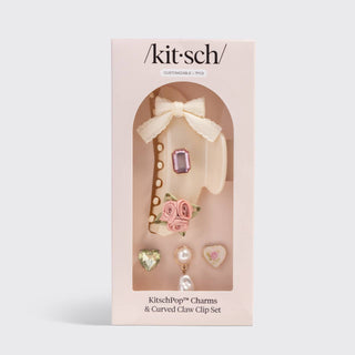 KitschPop™️Curved Claw Clip 7pc Set Vintage- Pearlized Cream-Hair Accessories-KITSCH-Summit Lane Boutique, Women's Apparel and Gifts located in Grand Rapids, MI