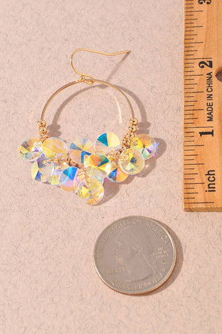 IRIDESCENT BEAD HOOP DANGLE EARRINGS-Earrings-Merveille-Summit Lane Boutique, Women's Apparel and Gifts located in Grand Rapids, MI