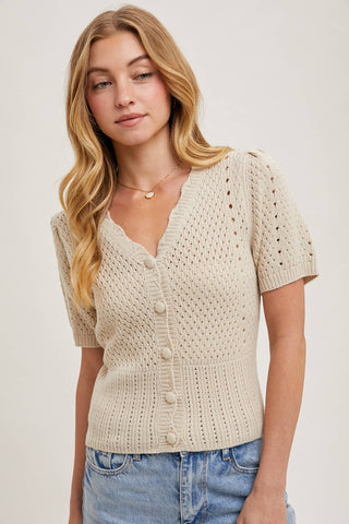 Carmen Short Sleeve Cardigan-Short Sleeves-Bluivy-Summit Lane Boutique, Women's Apparel and Gifts located in Grand Rapids, MI