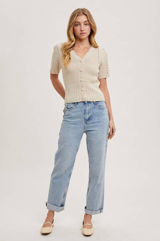 Carmen Short Sleeve Cardigan-Short Sleeves-Bluivy-Summit Lane Boutique, Women's Apparel and Gifts located in Grand Rapids, MI
