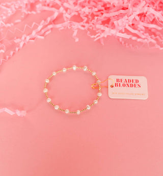 Lolo Pearl Bracelet in Gold-Bracelets-Beaded Blondes-Summit Lane Boutique, Women's Apparel and Gifts located in Grand Rapids, MI