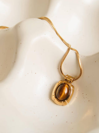 Dax 18K Gold Non-Tarnish Natural Stone Necklace-Necklaces-Flânerie by MAIQ-Summit Lane Boutique, Women's Apparel and Gifts located in Grand Rapids, MI