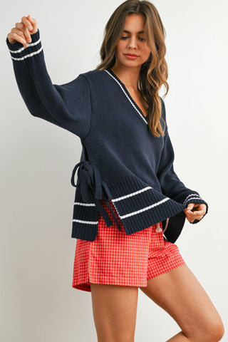 Varsity Sweater-Sweaters-BUTTERMELON-Summit Lane Boutique, Women's Apparel and Gifts located in Grand Rapids, MI