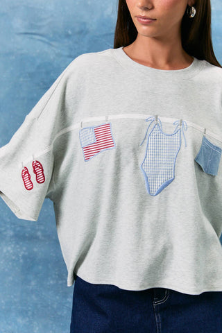 USA Summer Short Sleeve-Short Sleeves-LE LIS-Summit Lane Boutique, Women's Apparel and Gifts located in Grand Rapids, MI