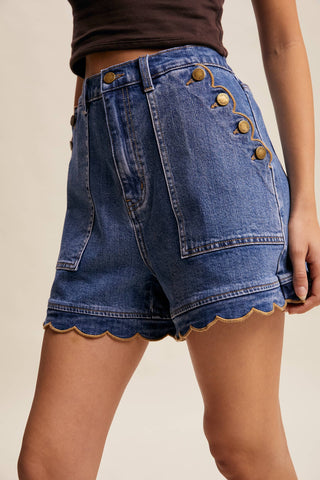 Georgia Scallop Shorts-Shorts-Listicle-Summit Lane Boutique, Women's Apparel and Gifts located in Grand Rapids, MI